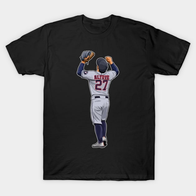 Jose Altuve #27 Celebrates Win T-Shirt by GuardWall17